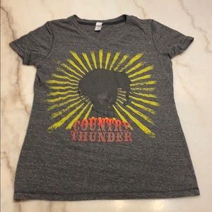 Country Thunder Festival Gray Ladies Concert T-Shirt, L, NWOT
